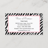 Carte De Visite Girls Pink Bows and Lace Zebra Imprimer Boutique (Dos)