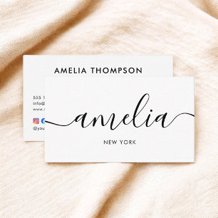 Carte De Visite Girls Social Media QR Code Blanc