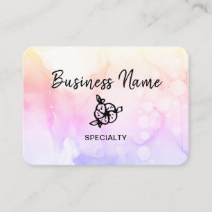 Carte De Visite *~* Girly Abstrait Ombre Pastel Peach Logo Code QR