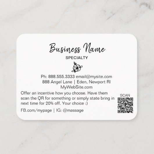 Carte De Visite *~* Girly Abstrait Ombre Pastel Peach Logo Code QR (Dos)