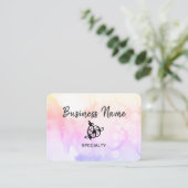 Carte De Visite *~* Girly Abstrait Ombre Pastel Peach Logo Code QR (Debout devant)