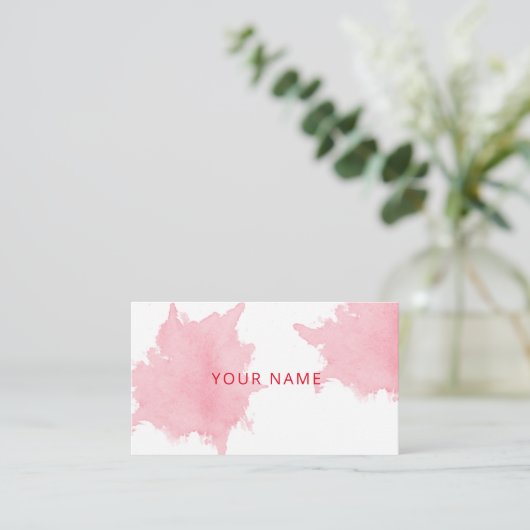 Carte De Visite girly Blush Rose Aquarelle Feminine Business Car (Debout devant)