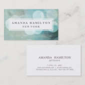 Carte De Visite Girly Chic blue Bokeh Parties scintillant Mode & B (Devant / Derrière)