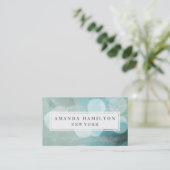 Carte De Visite Girly Chic blue Bokeh Parties scintillant Mode & B (Debout devant)