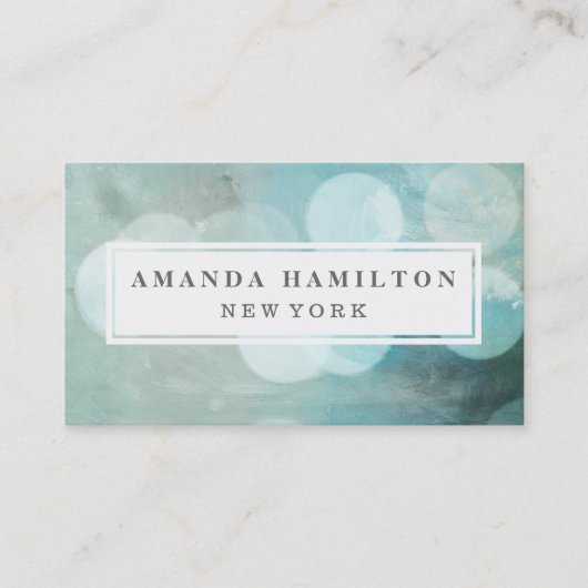 Carte De Visite Girly Chic blue Bokeh Parties scintillant Mode & B (Devant)