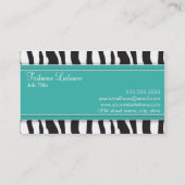 Carte de visite Girly d'impression de zèbre dans (Dos)