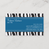 Carte de visite Girly d'impression de zèbre dans (Dos)