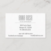 Carte De Visite Girly géométrique d'aquarelle argentée de (Dos)