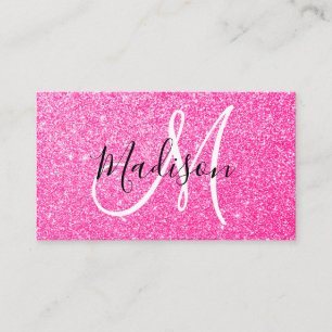 Carte De Visite Girly & Glam Rose Chaud Paillettes Étincelles Mono