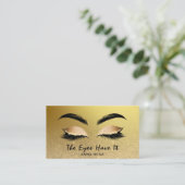 Carte De Visite *~* Girly Gold Golden Lashes Extensions Brows (Debout devant)