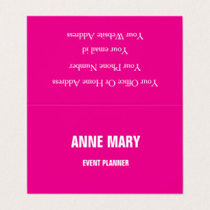 Carte De Visite Girly Hot Rose Fuchsia Colorful Event Planner 2025