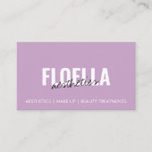 Carte De Visite Girly Lilac Script tendance Beauté Loyauté (Devant)