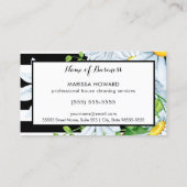 Carte De Visite Girly Maid Stripes et Daisy Floral Housekeeper (Dos)