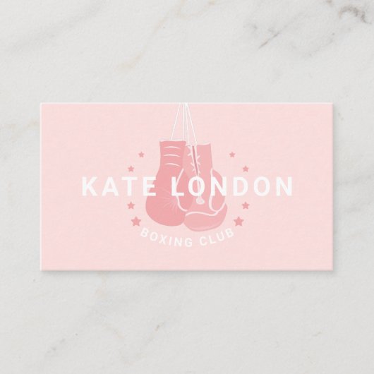Carte De Visite Girly Modern tendance en ligne de boxe gants Club (Devant)
