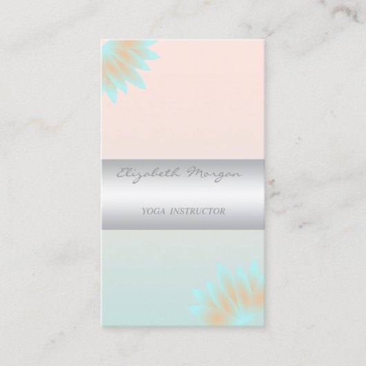 Carte De Visite Girly Moderne Professionnel Charmant,Lotus (Devant)