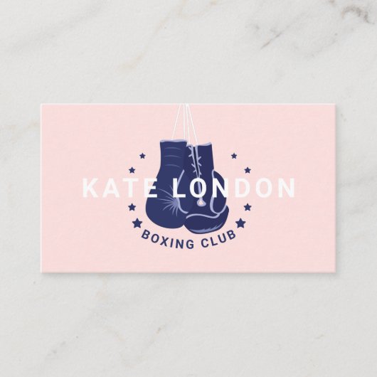 Carte De Visite Girly Moderne tendance en ligne Marine Boxe Gants (Devant)