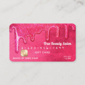 Carte De Visite Girly Neon Rose épais Parties scintillant Drift Cr (Devant)