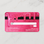 Carte De Visite Girly Neon Rose épais Parties scintillant Drift Cr (Dos)