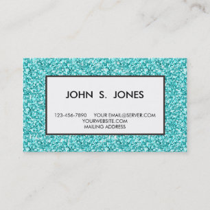 Carte De Visite Girly, parties scintillantes bleues d'Aqua