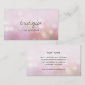 Carte De Visite Girly Pink Bokeh Parties scintillant Moderne Mode  (Devant / Derrière)