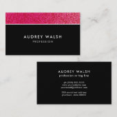 Carte De Visite Girly Raspberry noir parties scintillant de luxe p (Devant / Derrière)