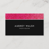 Carte De Visite Girly Raspberry noir parties scintillant de luxe p (Devant)