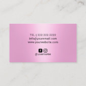 Carte De Visite Girly Rose Parties scintillant Drives Beauté Salon (Dos)