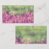 Carte De Visite Gisement de fleurs rose pourpre (Devant / Derrière)