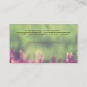 Carte De Visite Gisement de fleurs rose pourpre (Dos)