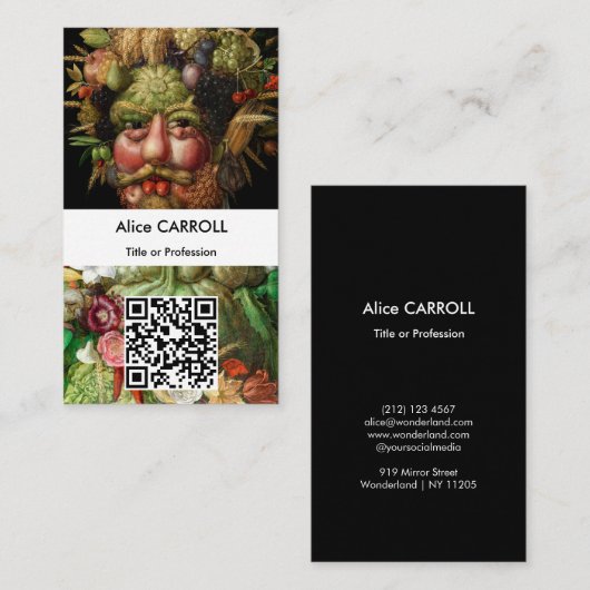 Carte De Visite Giuseppe Arcimboldo - Vertumnus - QR Code (Devant / Derrière)