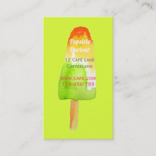 Carte De Visite Glace à l'eau de café de plage Été