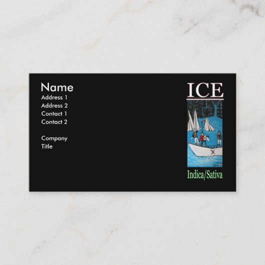 CARTE DE VISITE GLACE INDICA SATIVA (Devant)