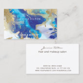 Carte De Visite Glacet d'or abstrait élégant lavage d'aquarelle bu (Devant / Derrière)