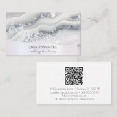 Carte De Visite *~* Glam AP66 gris argenté blanc orange QR (Devant / Derrière)