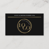 Carte De Visite Glam Black & Gold Let's Get Social Media QR Code (Dos)