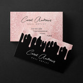 Carte De Visite Glam Black Rose Gold Parties scintillant Drives Ar