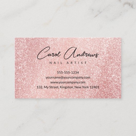 Carte De Visite Glam Black Rose Gold Parties scintillant Drives Ar (Dos)