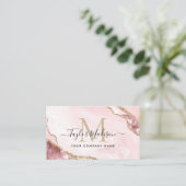 Carte De Visite Glam Blush or rose Parties scintillant marbre Agat (Debout devant)