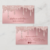 Carte De Visite Glam Blush Parties scintillant rose Drift Salon de (Devant / Derrière)