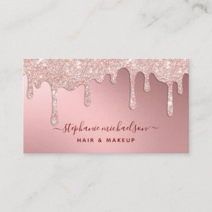 Carte De Visite Glam Blush Parties scintillant rose Drift Salon de