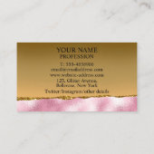 Carte De Visite Glam Blush Pink Gold Parties scintillant Fairy (Dos)