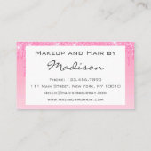 Carte De Visite Glam Blush Rose Parties scintillant Drives Artiste (Dos)