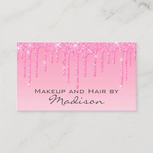 Carte De Visite Glam Blush Rose Parties scintillant Drives Artiste (Devant)