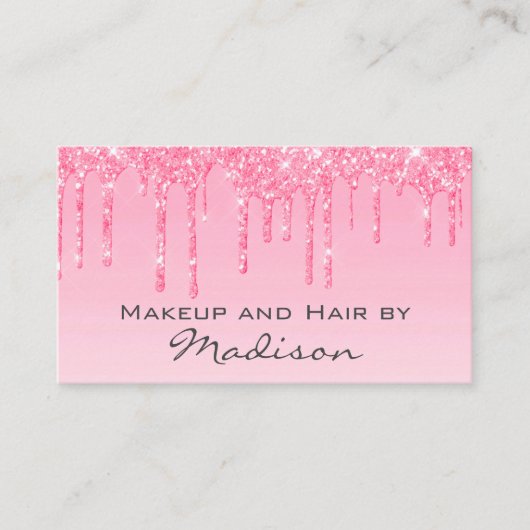 Carte De Visite Glam Blush Rose Parties scintillant Drives Artiste (Devant)