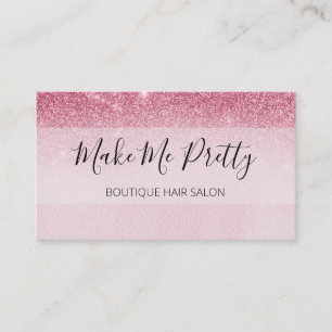 Carte De Visite Glam Blush rose Parties scintillant Ombre rose Sal