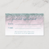 Carte De Visite Glam Burgundy Teal Script Stylist Appointment (Dos)
