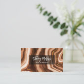 Carte De Visite Glam Chic Gold Abstrait Agate Motif (Debout devant)