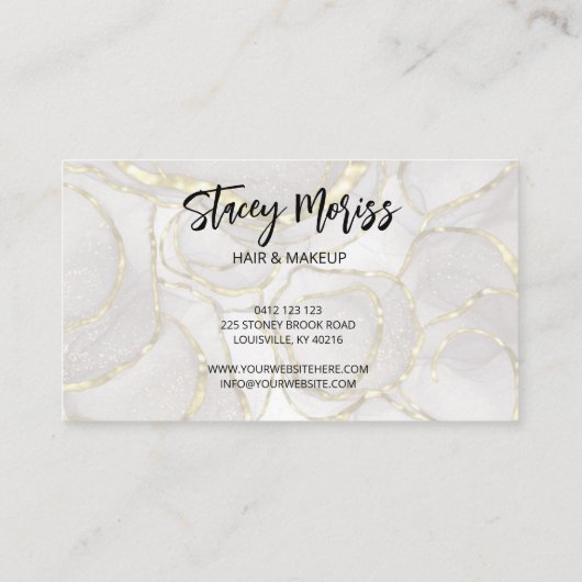 Carte De Visite Glam Chic Gold Abstrait Script (Dos)