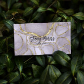 Carte De Visite Glam Chic QR Code Gold Abstrait Script