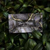 Carte De Visite Glam Chic QR Code Or Noir & Blanc